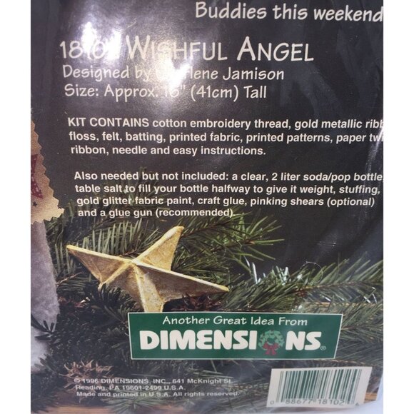 Wishful Angel 18102 Bottle Buddies Christmas Craft Project Dimensions 1996 - Picture 4 of 8